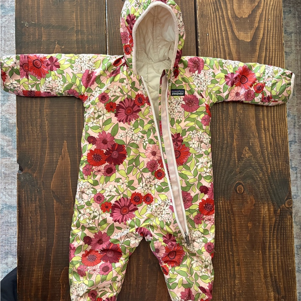 Floral Kids One Piece by Patagonia - Pink and Green